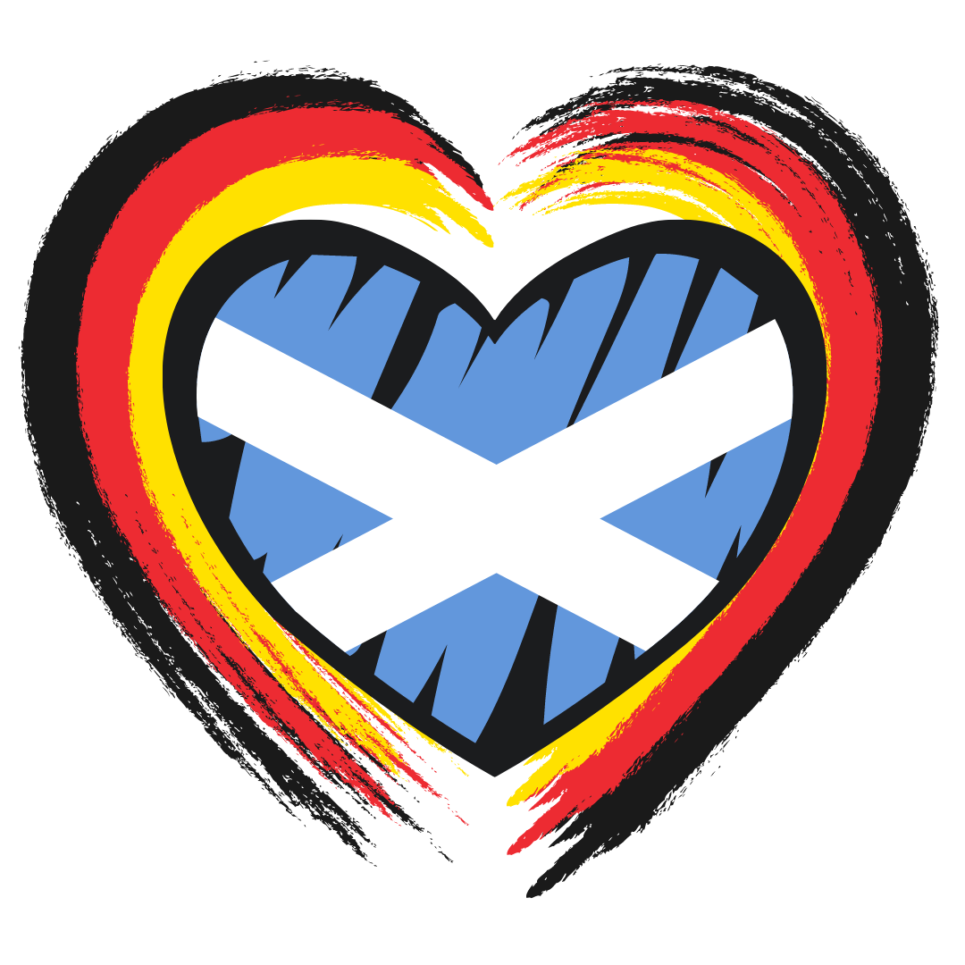 logo of the Teachers of German in Scotland (TOGS) network - German and Scottish flags within a heart shape